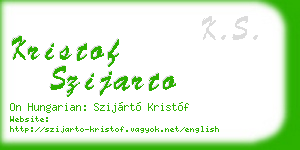 kristof szijarto business card